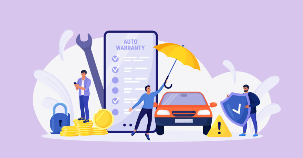 Infographic of an auto warranty checklist