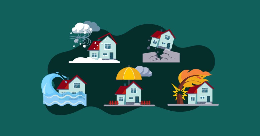 Infographic of different homes for homeowners insurance claims