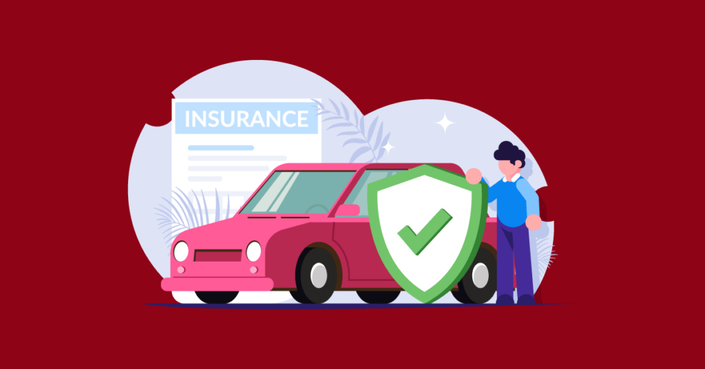 Infographic of a car and a person looking for full coverage auto insurance