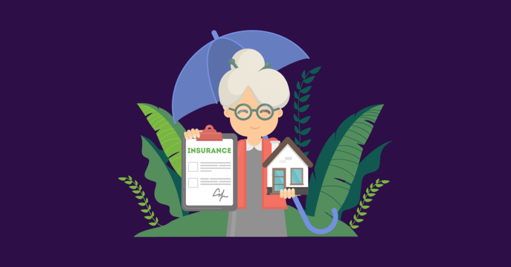 Infographic of an older woman filing an insurance claims