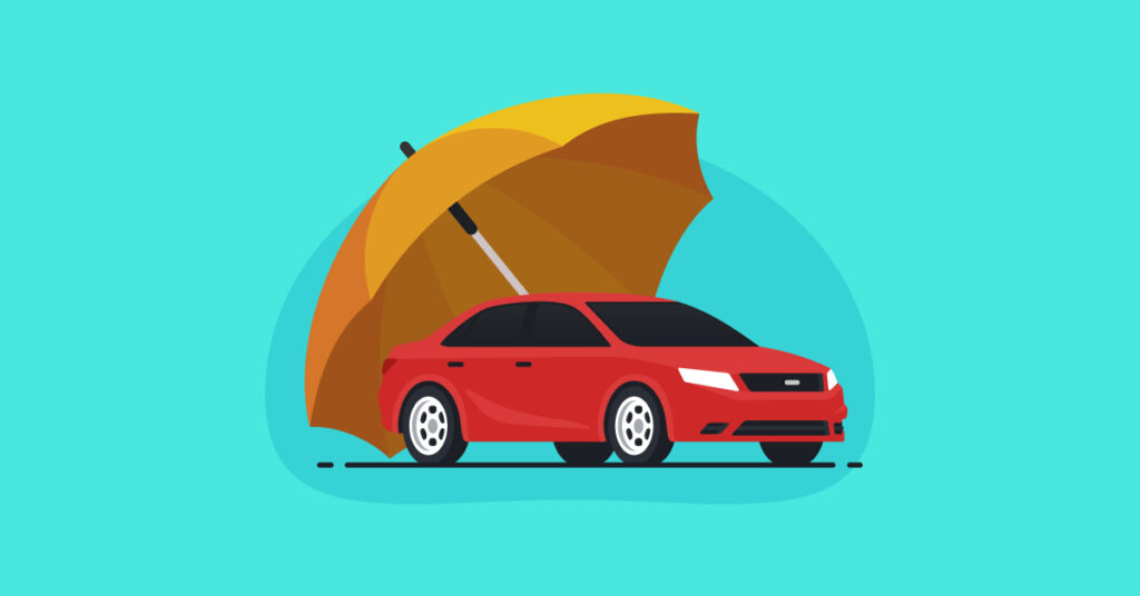 infographic of a car with an umbrella covering it