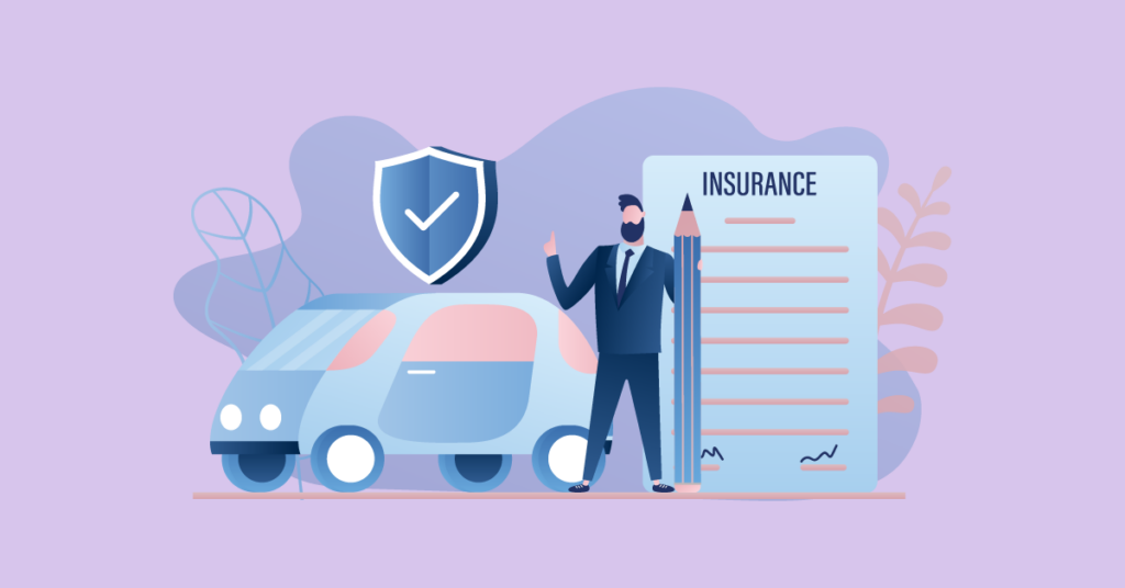 Infographic of a man looking into full coverage auto insurance 