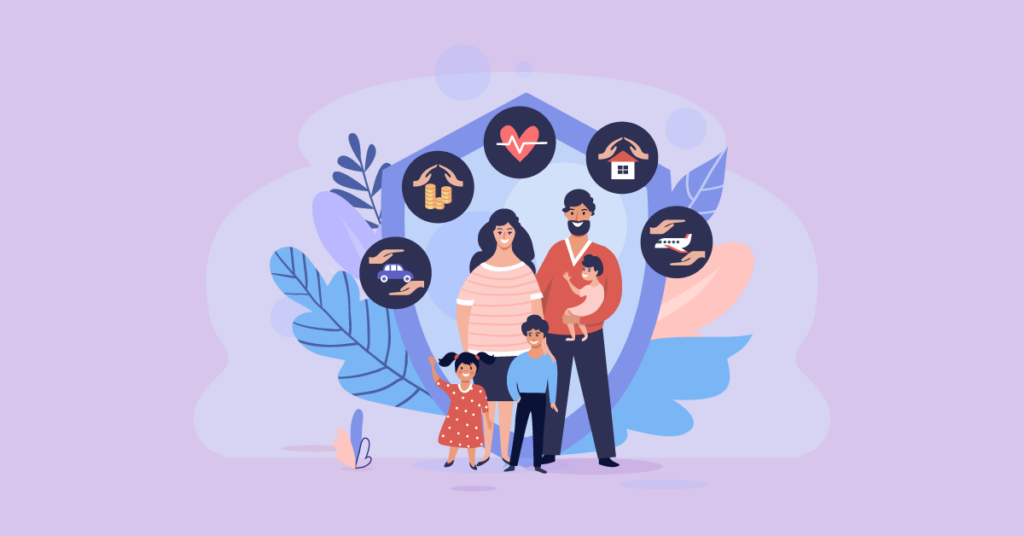 Infographic of family thinking about insurance bundling