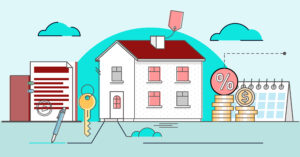 Infographic of a house with mortgage insurance