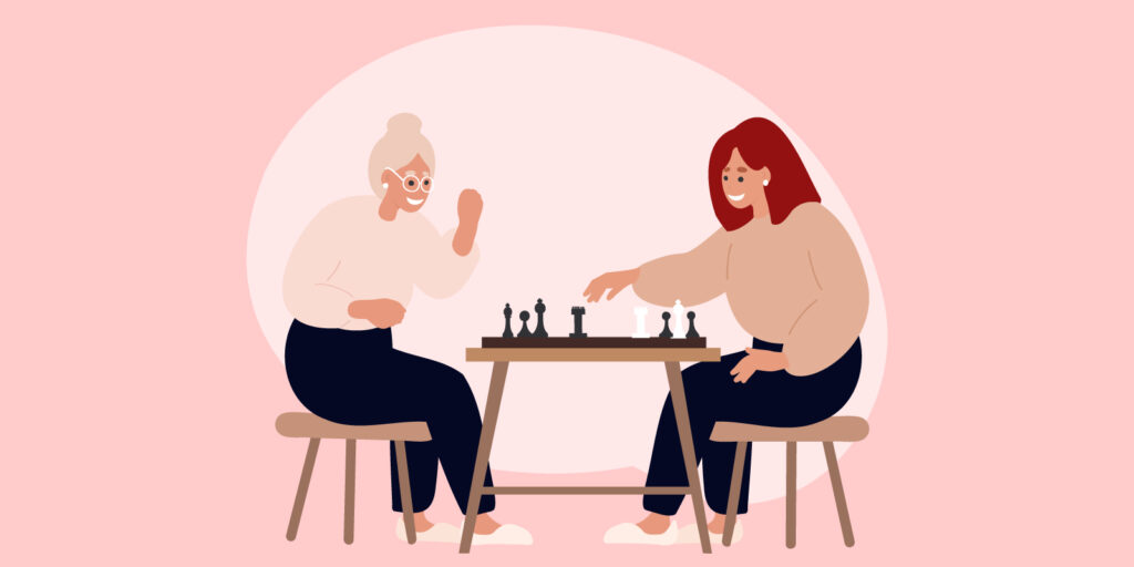 Infographic of people playing chess after they decided an end of life plan 
